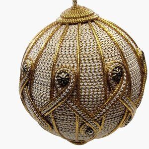 Victorian style Ornament Gold Satin Beaded Brocade Regency Wedding